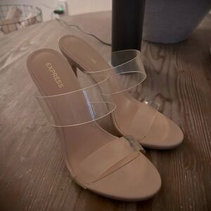 Clear strap slide in heel